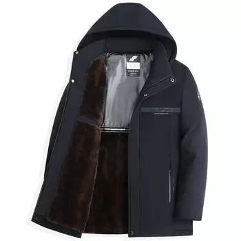 Деловое зимнее пальто, мужское хлопковое пальто, мужская куртка для папы среднего возраста, модный топ, повседневный стиль M