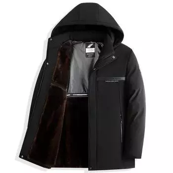 Деловое зимнее пальто, мужское хлопковое пальто, мужская куртка для папы среднего возраста, модный топ, повседневный стиль M