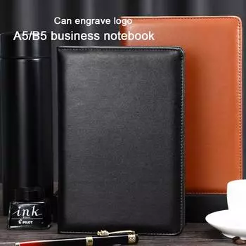 Деловой блокнот A5/B5 в твердом переплете, студенческий блокнот, ежедневник, протоколы совещаний, предметный блокнот, с отделением для карт, сменные внутренние страницы A5 коричневый