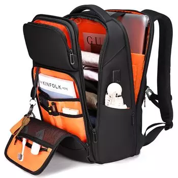 Деловой Большой ПК Ноутбук Деловой USB Зарядка Для Старшей Школы Деловых Поездок [FENRUIEN] Мужской Рюкзак, Вместимость, Сумка, Водонепроницаемый, 17-дюймовый, Сумка,