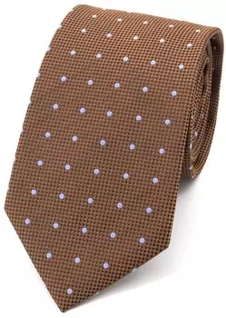 Деловой галстук с узором в горошек Собеседование Поиск работы Трудоустройство [True Color] (Ширина 7,5 см) (оранжевый)