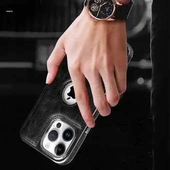 Деловой кожаный чехол для телефона для IPhone 12 13 14 15 Pro Max 15 Puls с защитой от падения магнитный чехол для телефона Magsafe для IPHON 14 15 ProMax For IPhone 15 коричневый