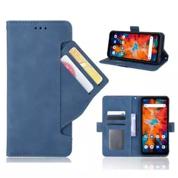 Деловой кожаный чехол с держателем для карточек для Umidigi Bison X10 A9 A7 S5 Pro A3X A3S A5, противоударный кошелек с откидной задней крышкой для Umidigi A11 PRO MAX FOR Bison Pro синий