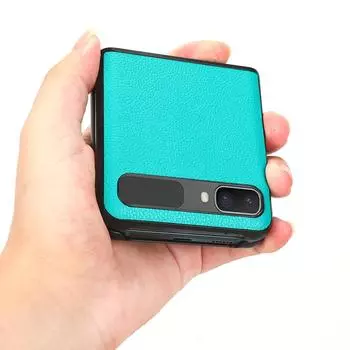 Деловой кожаный чехол с защитой от пота для Samsung Galaxy Z Flip 4 5g Flip4 Flip3 Flip 3 Zflip4, сумка для телефона с защитой от отпечатков пальцев for Samsung Z Flip 4 чёрный