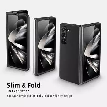 Деловой кожаный матовый чехол-сумка для Samsung Z Fold 5 5G Fold4 Fold3 Fold5 Fold 3 4 Zfold5, чехол с защитой от отпечатков пальцев for Samsung Z Fold 5 чёрный