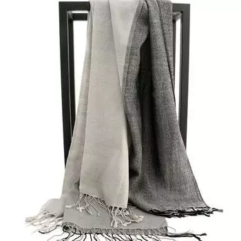 Деловой мужской шерстяной шарф на осень и зиму, цветная пряжа, корейская версия длинного теплого кашемирового шарфа с бахромой 200 синий