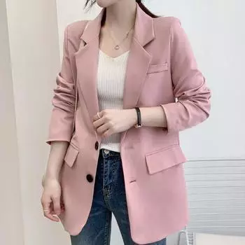 Деловой пиджак для женских пиджаков, модный весенний корейский свободный повседневный пиджак, костюм S белый