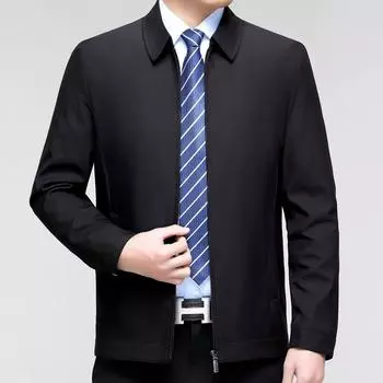 Деловой пиджак из шелка Mulberry для мужчин среднего и пожилого возраста, весенне-осенний, тонкий деловой повседневный пиджак для мужчин среднего возраста, государственных служащих, кадровый пиджак 170