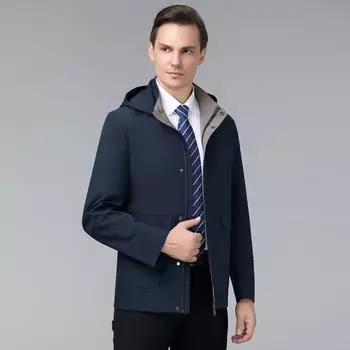 Деловой пиджак, мужская осенняя новая куртка среднего возраста, однотонное повседневное пальто с лацканами, плотный пиджак для руководителей 170