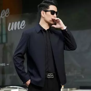 Деловой пиджак мужской весенне-осенний тонкий топ для руководителей, деловой повседневный пиджак для пап среднего возраста с лацканами для госслужащих 170