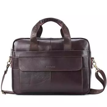 Деловой портфель, мужская сумка для ноутбука из натуральной кожи, офисная сумка для ноутбука, сумка для документов формата А4 из высококачественной кожи, модная сумка через плечо для прогулок
