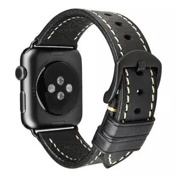 Деловой ремешок для Apple Watch из натуральной коровьей кожи, браслет-петля, ремень 6 SE 3 2 42 мм 38 мм 44/40 мм ремешок для iWatch 6 5 4 браслет 44mm