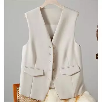 Деловой жилет, пиджак для женщин, пиджаки, модные летние куртки, корейские свободные повседневные пиджаки без рукавов, костюмы S покинуть белый