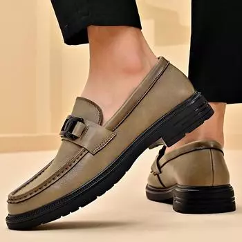 Деловые элегантные мужские туфли для повседневной носки, туфли-лоферы для мужчин, удобные классические черные туфли для вечеринок и свадеб 38 чёрный