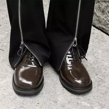 Деловые элитные туфли дерби пара кожаных туфель на платформе мужские и женские модные британские туфли для работы в офисе 14643 коричневый -J 38