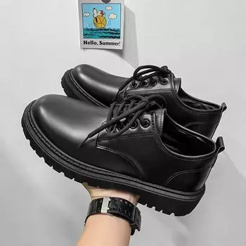 Деловые кожаные туфли мужские летние 2024 новые молодежные студенческие костюмы в британском стиле мужские повседневные модные туфли с круглым носком 39