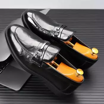 Деловые кожаные туфли мужские туфли без застежек дышащие мужские повседневные мокасины удобная обувь для мужчин весна осень мужские мокасины 6.5
