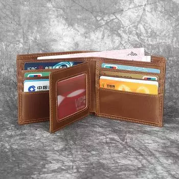 Деловые мужские кошельки, держатель для кредитных карт, сумка для денег, кожаный тонкий кошелек