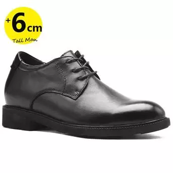 Деловые мужские кожаные туфли для увеличения роста стельки 6 см мужские формальные офисные черные 36