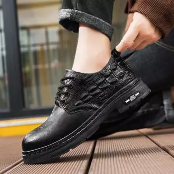 Деловые мужские кожаные туфли высокого качества, элегантный стиль джентльмена, для отдыха на природе, вечеринки, офиса, для взрослых, жениха, больших размеров 38 чёрный