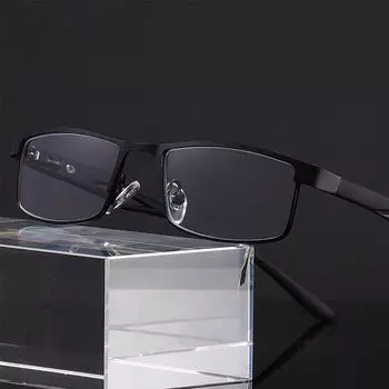 Деловые очки для чтения, пресбиопия, ультра легкие очки, металлический каркас, защита глаз, женские очки для чтения Strength 1