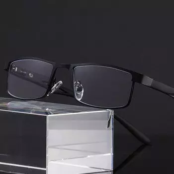 Деловые очки для чтения с защитой от синего света, оправа из титанового сплава, очки для дальнозоркости, пресбиопии, рецептурные очки Strength 1