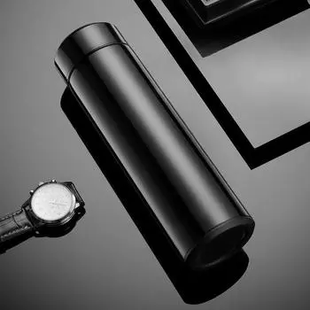 Деловые подарки Чайная прямая модная кружка из нержавеющей стали. Портативные чашки Высококлассные деловые подарки Чайная прямая модная кружка из нержавеющей стали. 450ml чёрный