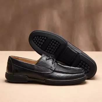 Деловые повседневные кожаные туфли мужские летние деловые туфли в британском стиле туфли дерби костюм свадебный жених 38 чёрный