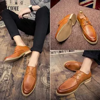Деловые повседневные туфли из кожи с острым носком, персонализированные полированные сшитые ретро мужские туфли весна-осень модные туфли для парикмахеров 7668 38