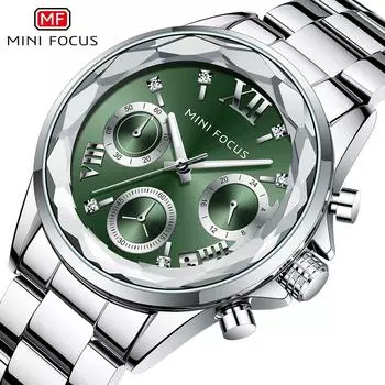 Деловые повседневные женские часы с многофункциональным лепестковым зеркалом и светящимся стальным ремешком