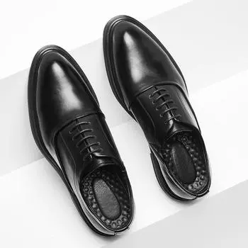 Деловые туфли из кожи, мужские, британские, трендовые, шнурованные, молодежные, повседневные туфли 3018-X 43
