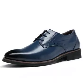 Деловые туфли из натуральной кожи большого размера, мужские модельные туфли, деловые повседневные туфли-оксфорды для мужчин, туфли на плоской подошве 39 жёлтый