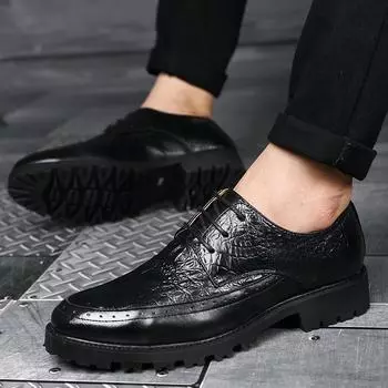 Деловые туфли мужские оксфорды на плоской подошве формальные туфли брендовые мужские туфли лакированная кожа роскошные свадебные туфли на шнуровке с круглым носком Zapato 863 37