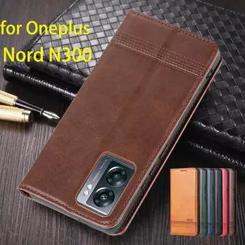 Deluxe Magnetic Adsorption Leather Fitted Case for Oneplus 1+ Nord N300 6.56 Flip Cover Protective Case Capa Fundas Coque Oneplus Nord N300&Only Case