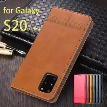 Deluxe Magnetic Adsorption Leather Fitted Case for Samsung Galaxy S20+ Ultra FE 5G Flip Cover Protective Case Capa Fundas Coque S20&Only Case