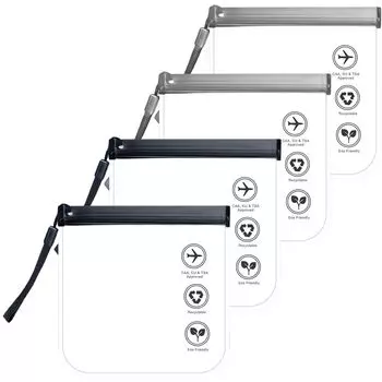 DELUXEFOX дорожная упаковка прозрачной дорожной жидкости прозрачная дорожная косметика Ziploc без жидкости водонепроницаемый дорожный виниловый мешочек для путешествий за рубежом,