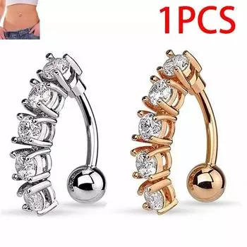 Delysia King Для женщин милый кристалл пупка висячие цветок пирсинг пупка розовое золото сексуальное кольцо для пупка