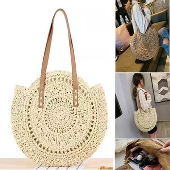 Delysia King Модные женские тканые сумки, соломенная сумка на плечо, пляжная соломенная сумка-ранец