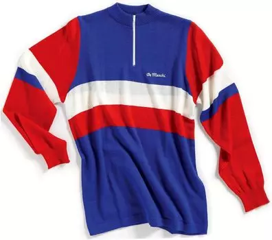 Demarchi Classic 1973 Французский меринос Лонгслив, Рукав, Мужской, Синий/Красный/Белый