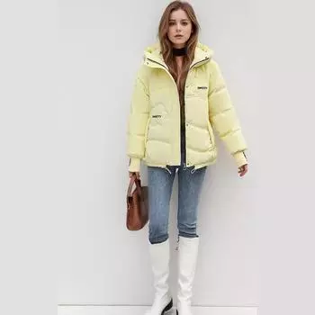 Демисезонная куртка для женщин 2024 зимняя женская хлопковая куртка женская повседневная с капюшоном на молнии короткая парка пальто женская одежда M хаки