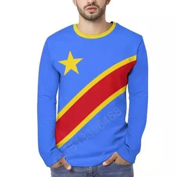 Демократическая Республика Конго Флаг 3D Мужская Женская Круглая Футболка Повседневная Футболка С Длинным Рукавом Модный Пуловер Тренд Мужчины S