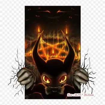 Демон Бенди и чернильная машина, термопереносная печать, виниловые нашивки, наклейки для одежды, аппликации «сделай сам», моющиеся нашивки