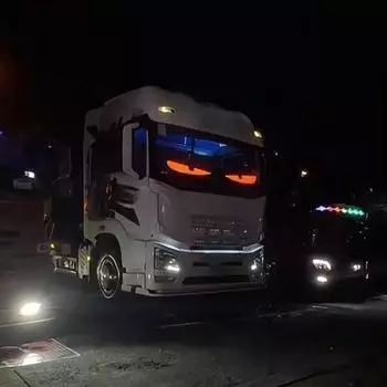 Demon Eyes Car LED Logo APP LED Matrix Pixel Panel Night Light DIY Programmable Flexible LED Display for Car Truck Accessories 1PCS