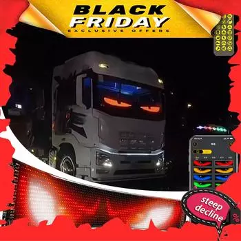 Demon Eyes Car LED Logo APP LED Matrix Pixel Panel Night Light DIY Programmable Flexible LED Display for Car Truck Accessories 1PCS