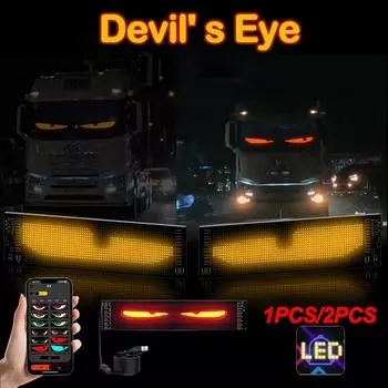 Demon Eyes Car RGB LED Car Sign Animation LED Matrix Pixel Panel DIY Programmable App Control LED Panel Flexible Display Light