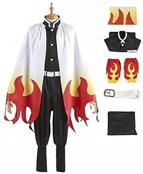 Demon Kimetsu no Yaiba Decoration Mugen Train Edition Rengoku Anjuro Косплей Костюм Военная форма Взрослый Маскировка Костюм Школьный Культурный Банкет красный