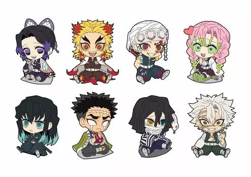 Demon Kimetsu no Yaiba Petanko Trading Rubber Strap Pillar BOX продукт 1 коробка, всего 8 типов, версия Slayer. = штук,