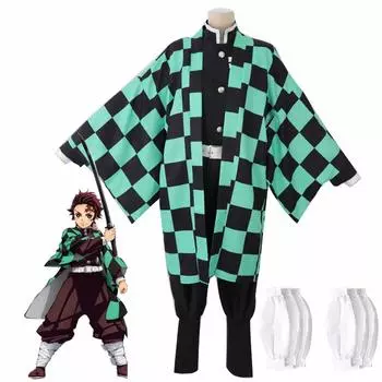 Demon Kimetsu no Yaiba с париком Танджиро Камадо Незуко Камадо Зеницу Агацума Ёсию Томиока Униформа Убийцы Демонов Косплей Костюм Танджиро Убийца (Л,
