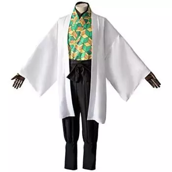 Demon Kimetsu no Yaiba Style Sabito Косплей Рваный Косплей Аниме Костюм [RinMart] Костюм Истребительницы, Одежда, Костюм, (M)