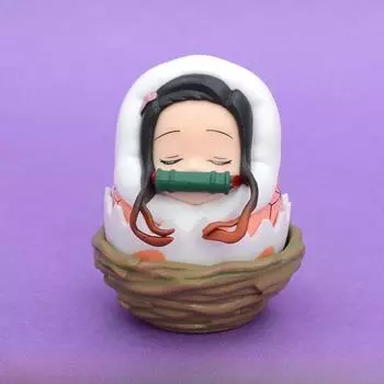 Demon Kimetsu Slayer No Yaiba Kamado Tanjirou Model With Eggshell Design Eyes Closed Nezuko